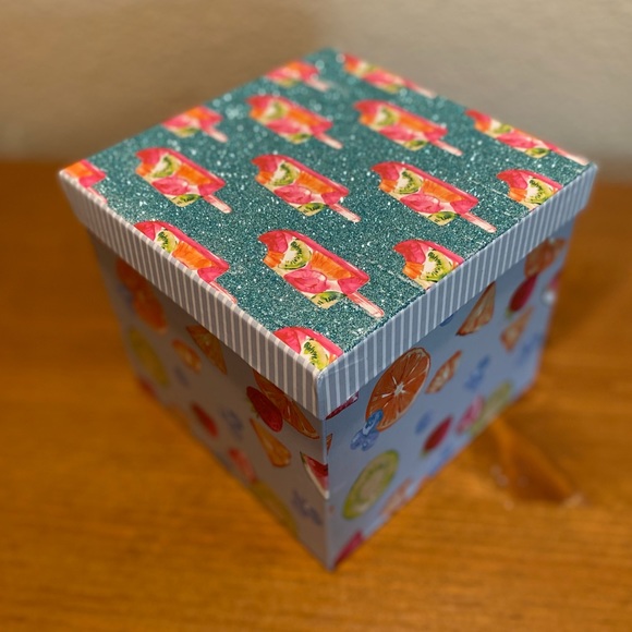 Popsicles & Fruit Themed Decorative Storage Nesting Boxes Set Of 7, Glitter Lids - Picture 13 of 16